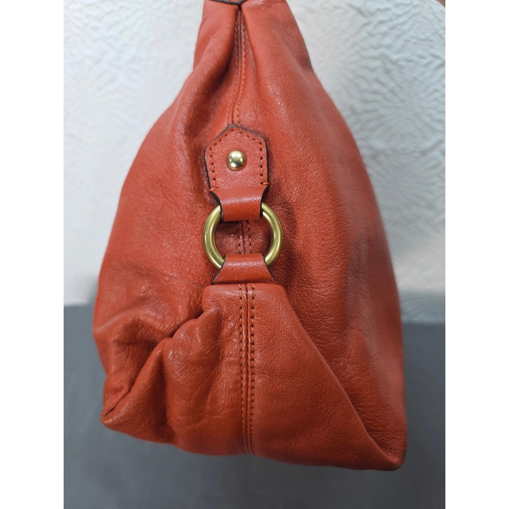Coach Ashley Hobo Bag Women Medium Burnt Orange Good Leather Pleated F19761 - Picture 3 of 13